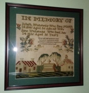 Joseph & Jane Buckley Whitehead Memorial Sampler