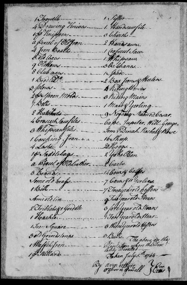 Moore, Adam 1766 NC Estate Files 1663-1979 Craven County pg2